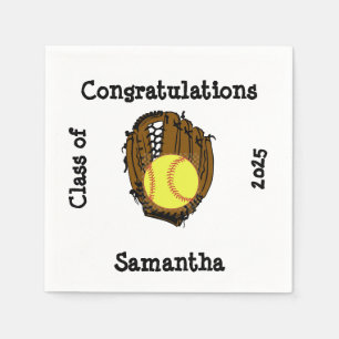 Softball Graduation Class of Congratulations Napkin