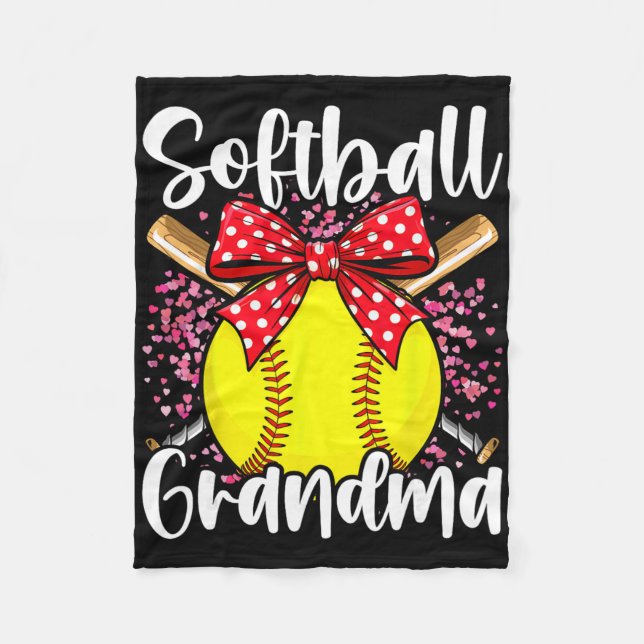 Softball Grandma _2  Fleece Blanket (Front)
