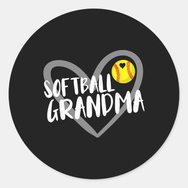 Softball Grandma _4  Classic Round Sticker (Front)