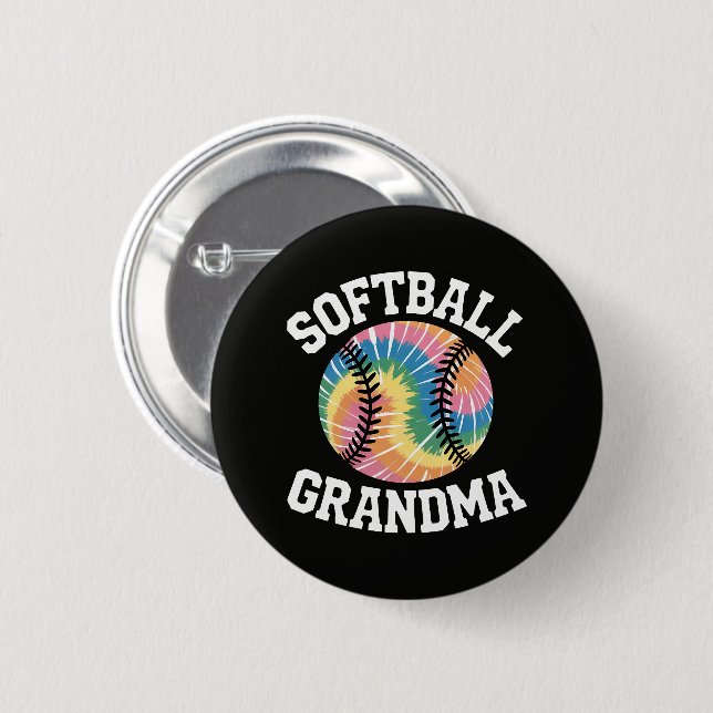 Softball Grandma 6 Cm Round Badge (Front & Back)