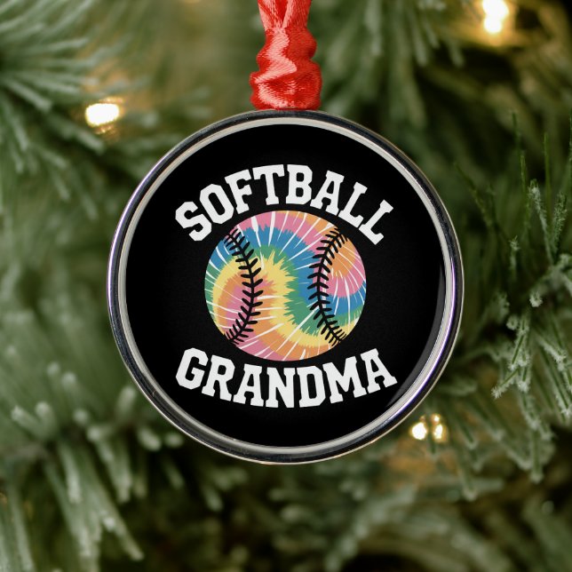 Softball Grandma Metal Ornament (Tree)