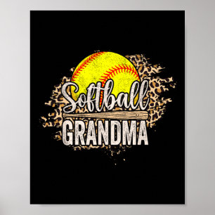 Softball Grandma Nana Mother's Day Cheering Boy Sp Poster