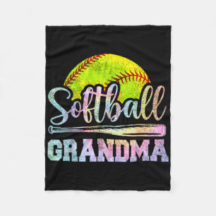 Softball Grandma Softball Player Game Day Mother T Fleece Blanket