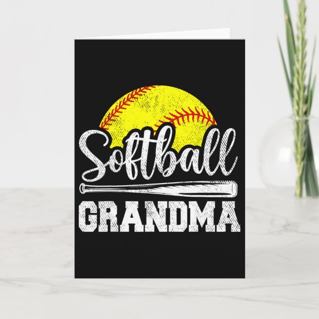 Softball Grandma Softball Player Game Day Mother's Card (Front)
