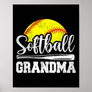 Softball Grandma Softball Player Game Day Mother's Poster