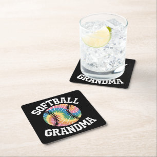Softball Grandma Square Paper Coaster