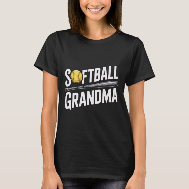 Softball Grandma Supporting Every Pitch Softball F T-Shirt (Front)