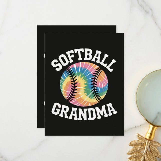 Softball Grandma Thank You Card (Front/Back In Situ)