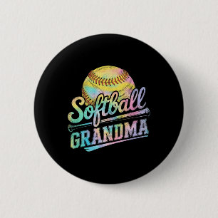 Softball Grandma Tie Dye Softball Lovers Mothers D 6 Cm Round Badge