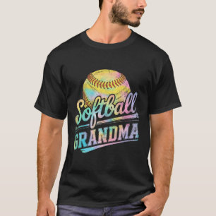 Softball Grandma Tie Dye Softball Lovers Mothers D T-Shirt