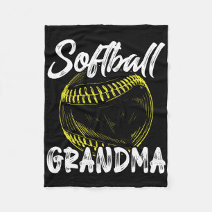 Softball Grandma Women Family Matching Players Mot Fleece Blanket