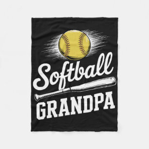 Softball Grandpa _2 Fleece Blanket