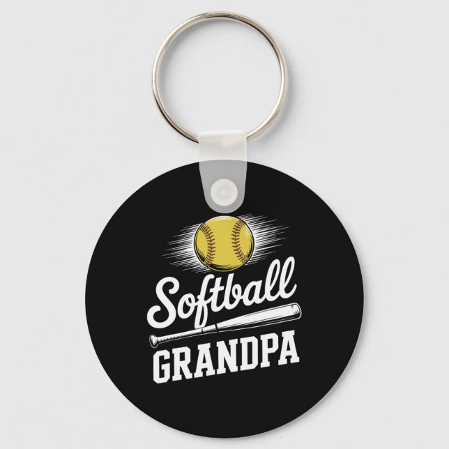 Softball Grandpa _2  Key Ring (Front)