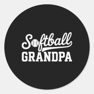 Softball Grandpa Classic Round Sticker