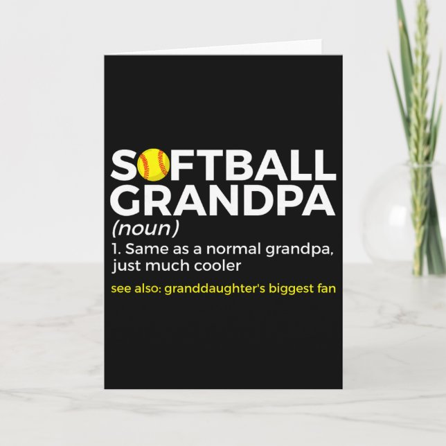 Softball Grandpa Definition Granddaughter's Bigges Card (Front)