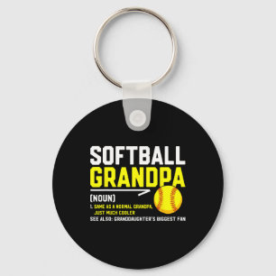 Softball Grandpa Definition Granddaughter's Bigges Key Ring