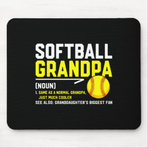 Softball Grandpa Definition Granddaughter's Bigges Mouse Pad