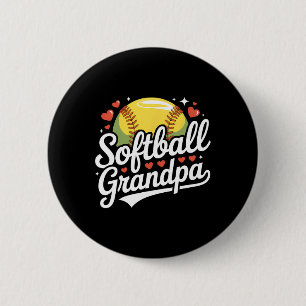Softball Grandpa Fastpitch Softball Grandparents M 6 Cm Round Badge