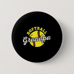 Softball Grandpa Grandfather Father's Day 6 Cm Round Badge