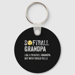 Softball Grandpa Like A Baseball Grandpa With Bigg Key Ring