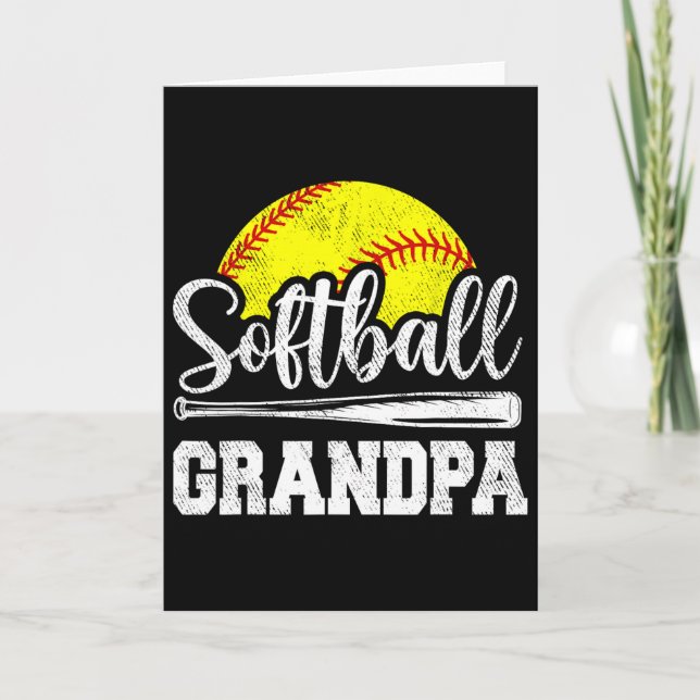 Softball Grandpa Softball Player Game Day Father's Card (Front)