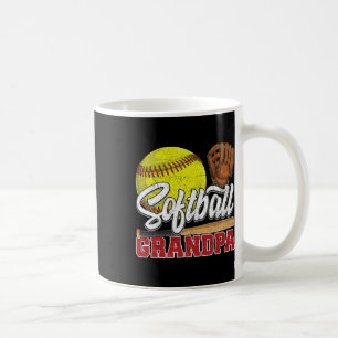 Softball Grandpa Softball Player Game Day Father's Coffee Mug