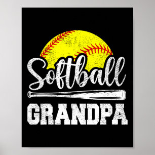 Softball Grandpa Softball Player Game Day Father's Poster