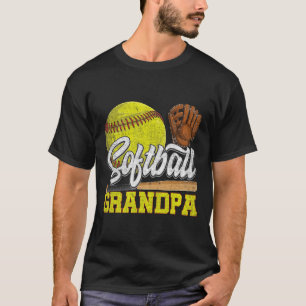 Softball Grandpa Softball Player Game Day Father's T-Shirt