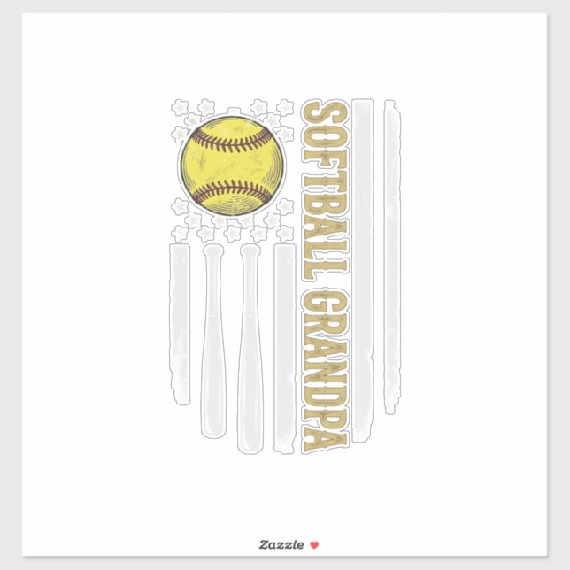 Softball Grandpa Vintage Flag Vector Design_1 (Sheet)