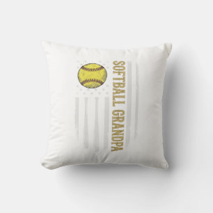 Softball Grandpa Vintage Flag Vector Design_1 Cushion