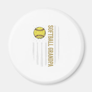 Softball Grandpa Vintage Flag Vector Design_1 Magnet