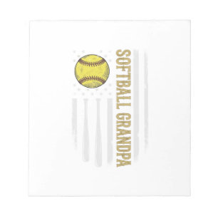 Softball Grandpa Vintage Flag Vector Design_1 Notepad