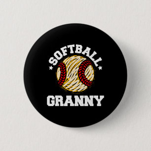 Softball Granny Distressed Vintage Funny Grandma G 6 Cm Round Badge