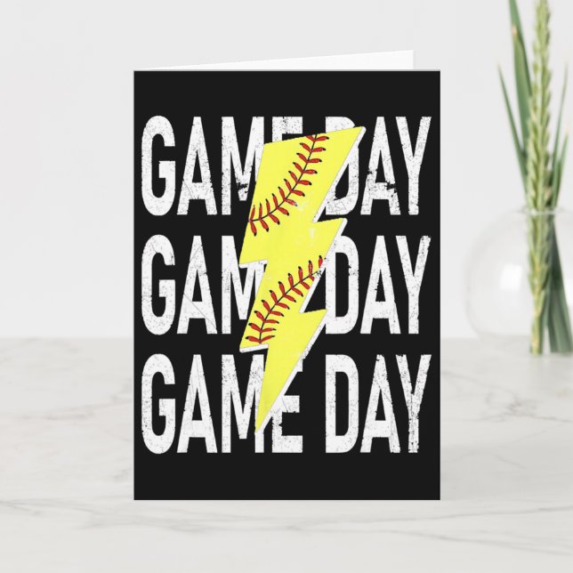 Softball Granny Game Day Graphic With Fun Vibes Ga Card (Front)