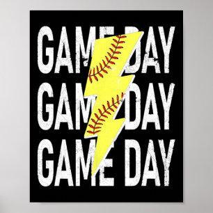 Softball Granny Game Day Graphic With Fun Vibes Ga Poster