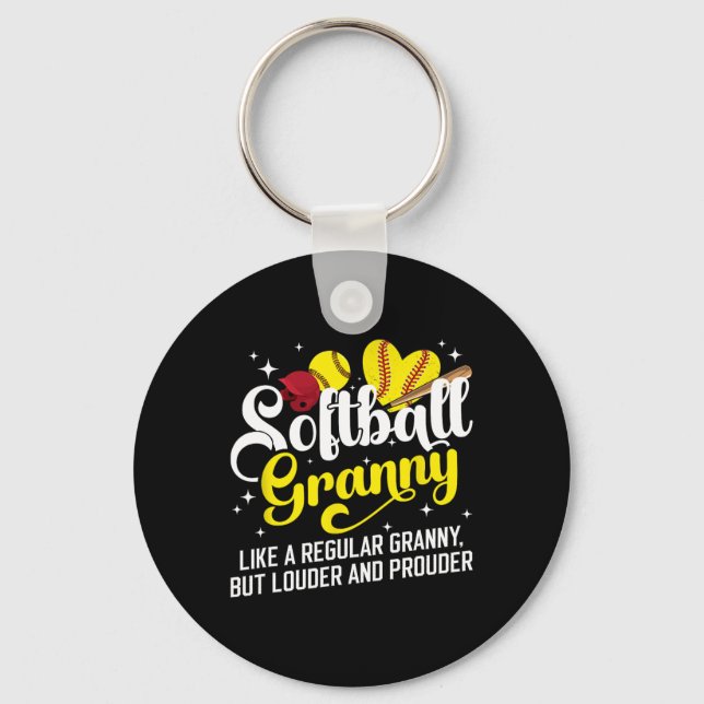 Softball Granny Of A Softball Player Granny Defini Key Ring (Front)