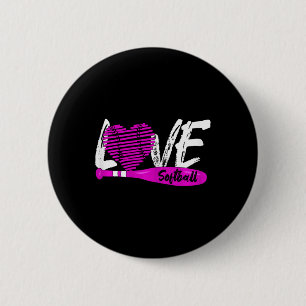 Softball Graphic Saying Girls And Women  6 Cm Round Badge