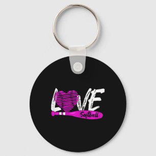 Softball Graphic Saying Girls And Women Key Ring