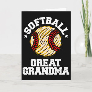 Softball Great Grandma Distressed Vintage Funny Ga Card