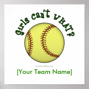 Softball-Green Poster