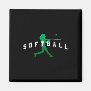 Softball Green Team Player Varsity Text Magnet