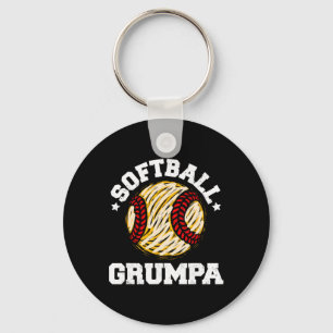Softball Grumpa Distressed Vintage Funny Grandpa G Key Ring