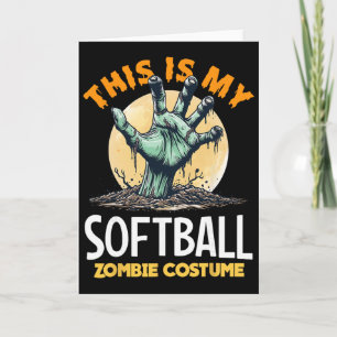 Softball Halloween Zombie Matching Costume Card
