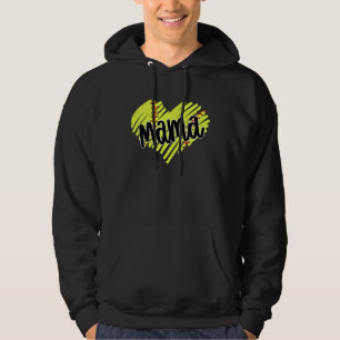 Softball Heart Ball Mama Women Softball Hoodie