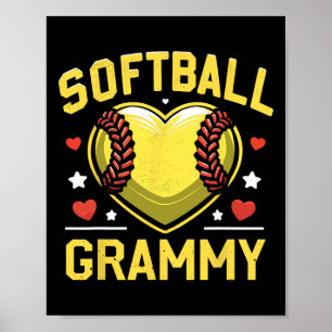 Softball Heart Grammy Softball Player Poster