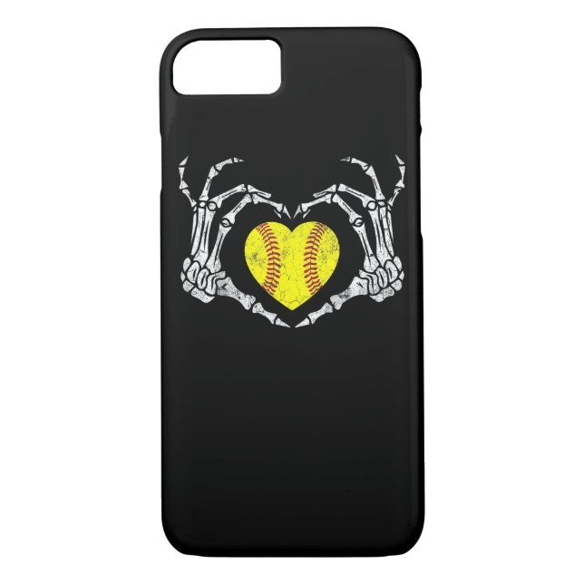 Softball Heart Skeleton Hand Halloween Costume Fun Case-Mate iPhone Case (Back)