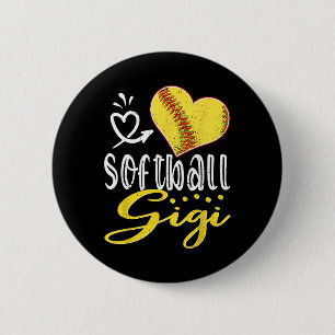 Softball Heart Softball Gigi Family Matching  6 Cm Round Badge