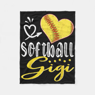 Softball Heart Softball Gigi Family Matching Fleece Blanket