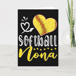 Softball Heart Softball Nona Family Matching  Card