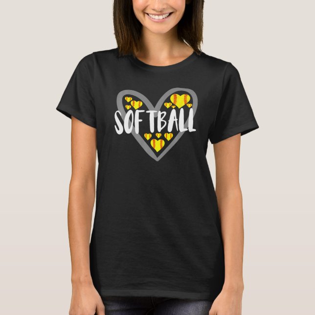 Softball Heart   T-Shirt (Front)